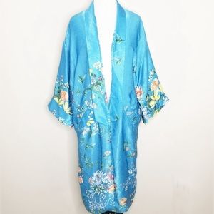 NWT Zara Blue Floral Print Boho Kimono M
